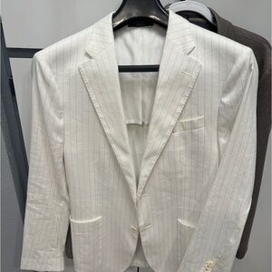 NWT Banana Republic Cotton Linen striped blazer 40R